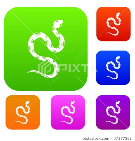 Venomous snake set color collection 37377591