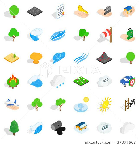 Fog icons set, isometric style - Stock Illustration [37377668] - PIXTA