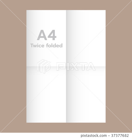 Twice folded A4 paper mockup, realistic style Twice folded A4 paper mockup, realistic style 37377682
