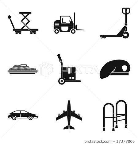 Encumbrance icons set, simple style 37377806