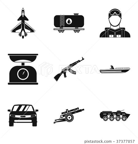 Struggle icons set, simple style Struggle icons set, simple style 37377857