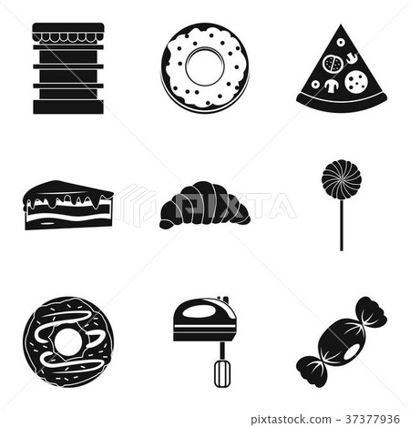 Children meal icons set, simple style 37377936