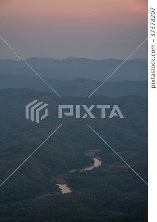 Aerial view landscape mountain at twilight Aerial view landscape mountain at twilight 37378207