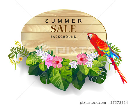 summer sale on holiday wood backgrounds vectors. 37378524
