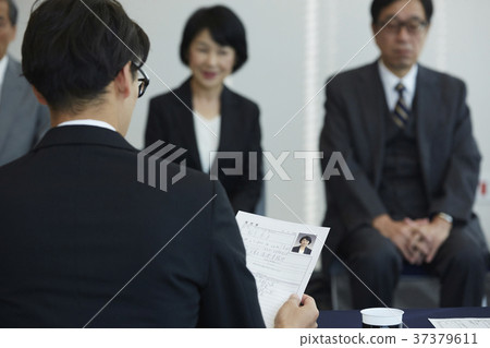 Senior man and woman receiving business interview Senior man and woman receiving business interview 37379611