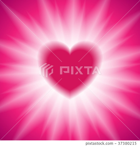 Pink heart and white glowing beams background - Stock Illustration ...