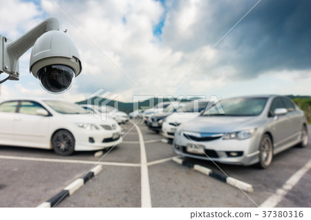 CCTV camera on car parking, Overhead CCTV CCTV camera on car parking, Overhead CCTV 37380316