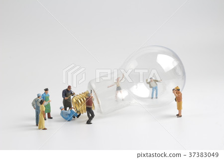 group of figure working on a  bulb 37383049