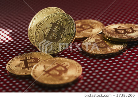 Bitcoin gold coin virtual currency gold red aluminum punch Bitcoin gold coin virtual currency gold red aluminum punch 37383200