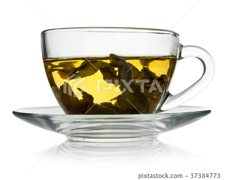 green tea in a transparent cup 37384773