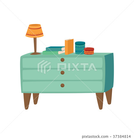 Light blue wooden chest of drawers with lamp and Light blue wooden chest of drawers with lamp and 37384814