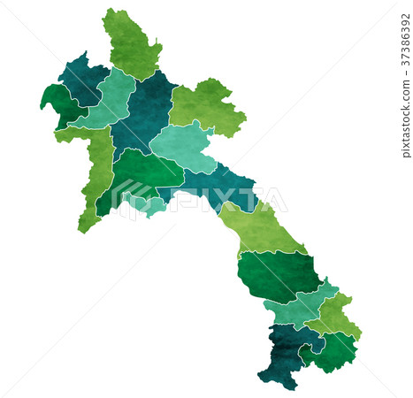 老撾地圖國家圖標 老撾地圖國家圖標 37386392