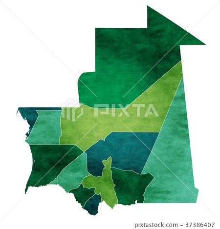 Mauritania map country icon 37386407