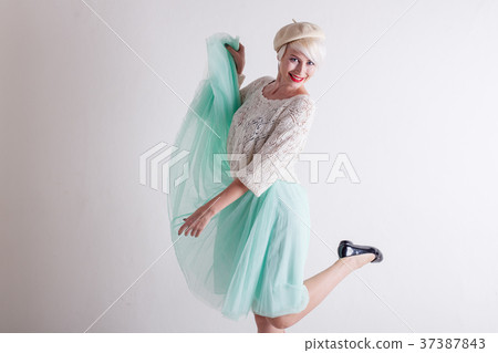 beautiful French blonde in a light dress beautiful French blonde in a light dress 37387843