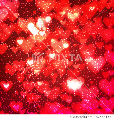 Abstract background with hearts and bokeh lights. - Stock Illustration ...