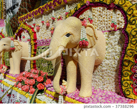 Elephant art in ChiangMai Flower Festival,Thailand 37388296