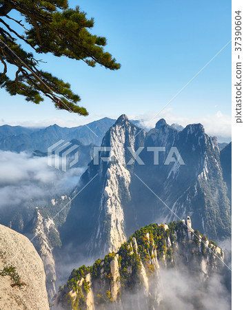 Scenic view from the Mount Hua, China. Scenic view from the Mount Hua, China. 37390604