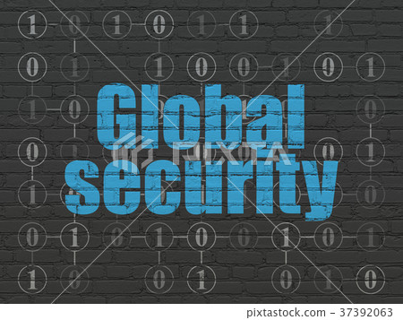 Privacy concept: Global Security on wall 37392063