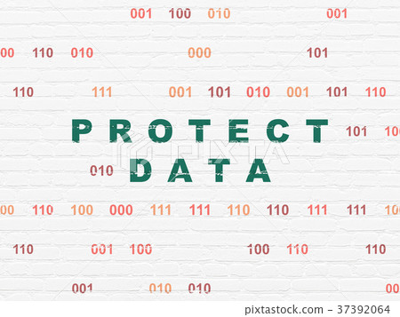 Security concept: Protect Data on wall background 37392064