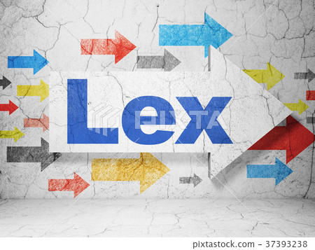 Law concept: arrow with Lex on grunge wall 37393238