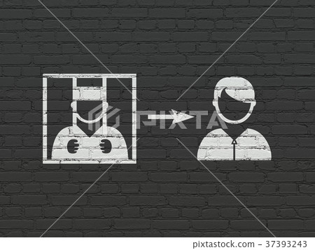 Law concept: Criminal Freed on wall background Law concept: Criminal Freed on wall background 37393243
