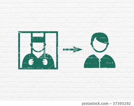 Law concept: Criminal Freed on wall background Law concept: Criminal Freed on wall background 37393292
