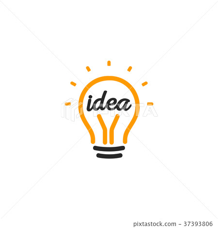 Stylized sign of vector lightbulbs, white and Stylized sign of vector lightbulbs, white and 37393806