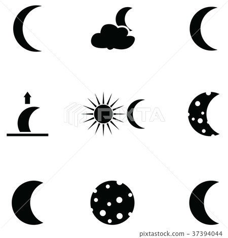 moon icon set 37394044