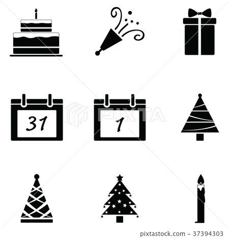 new year icon set new year icon set 37394303