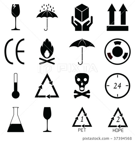 packaging symbols set 37394568