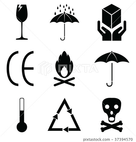 packaging symbols set 37394570