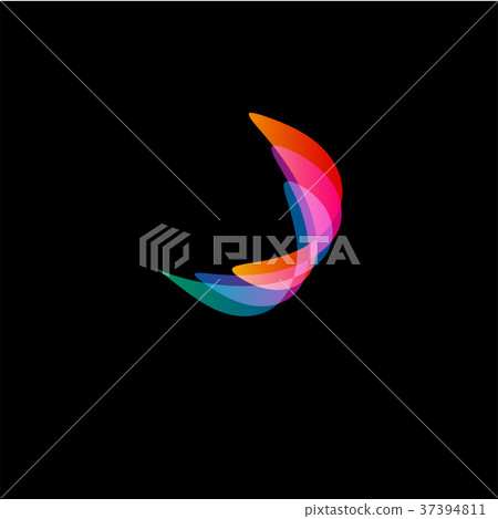 Wavy abstract vector logo. Smooth gradients and Wavy abstract vector logo. Smooth gradients and 37394811