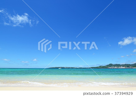 Beautiful tropical beach and azure sky Beautiful tropical beach and azure sky 37394929
