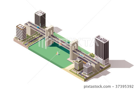 Vector isometric city map Vector isometric city map 37395392