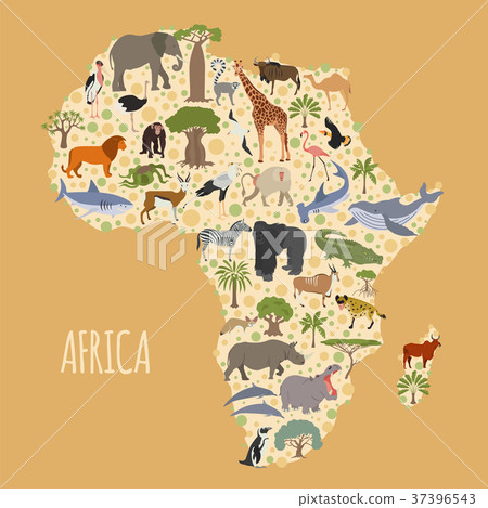 Flat Africa flora and fauna map constructor Flat Africa flora and fauna map constructor 37396543