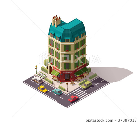 Vector isometric Paris street Vector isometric Paris street 37397015