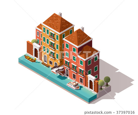 Vector isometric Venice street 37397016