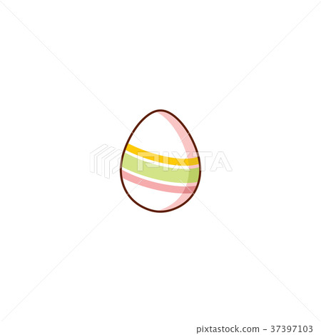 vector flat easter decorated chicken egg vector flat easter decorated chicken egg 37397103