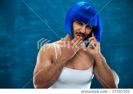 Portrait of Sensual male cross dressing person Portrait of Sensual male cross dressing person 37397305