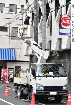 Electrical (telephone) construction on utility poles 37398501