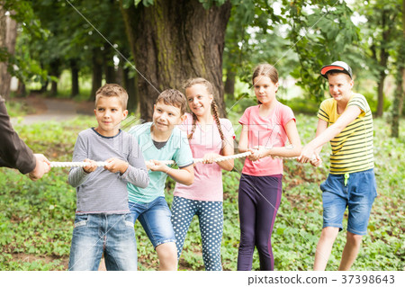 Tug-of-war in park 37398643