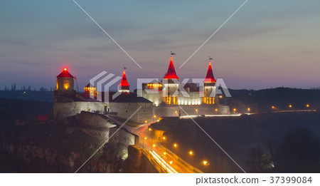 Medieval castle at night 37399084