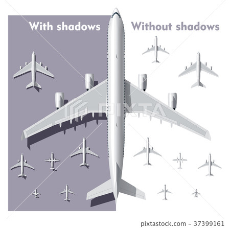 Vector overhead view airplanes set 37399161