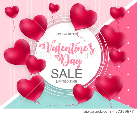 Valentines Day Sale, Discont Card. Vector 37399677
