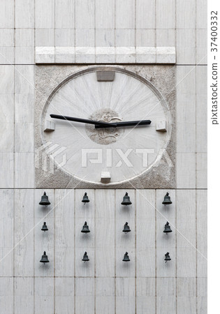 Outdoor wall clock in Bratislava, Slovakia. 37400332