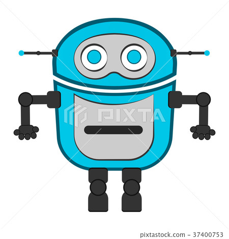Isolated cute robot Isolated cute robot 37400753
