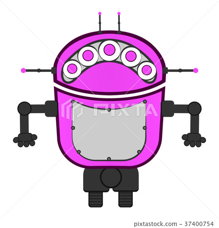 Isolated cute robot Isolated cute robot 37400754