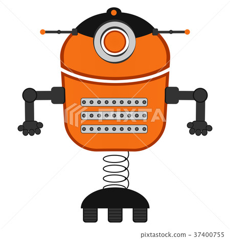 Isolated cute robot Isolated cute robot 37400755