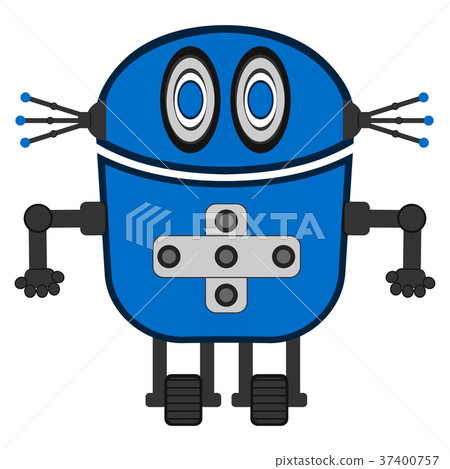 Isolated cute robot Isolated cute robot 37400757