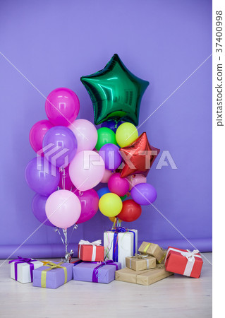 balloons of different colors and birthday gifts balloons of different colors and birthday gifts 37400998